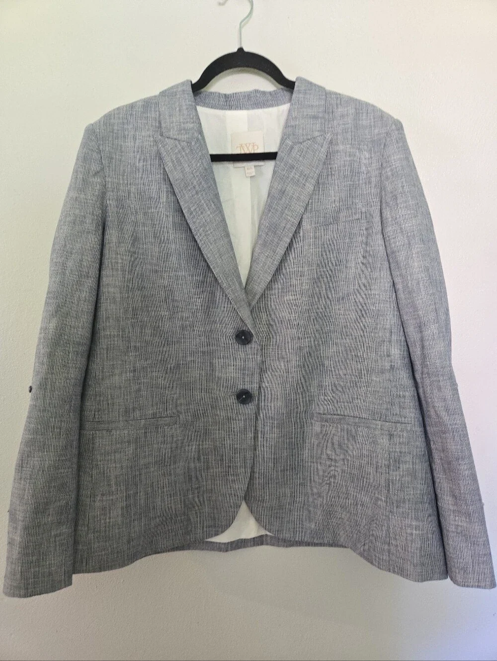 TWP Striped Indigo Womens Blazer 100% Cotton M/L
